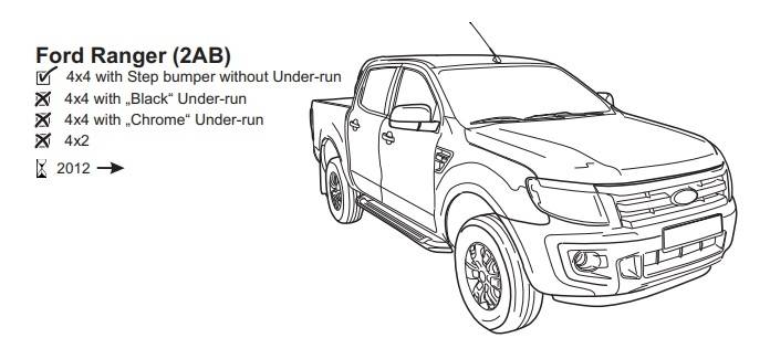ORIS (Bosal) Ford Ranger aláfutásgátló nélküli kivitelek 2012 - (3500kg/225kg) vonóhorog 1