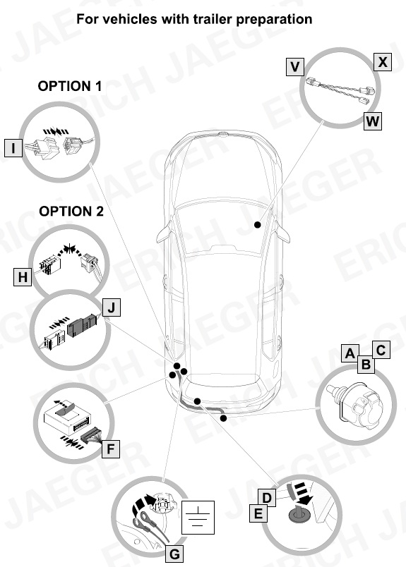 Típusspecifikus elektronika 13 tűs Volkswagen Golf 7 /előkészítéssel és előkészítés nélkül is/ 2012 - 2019 vonóhorog 2